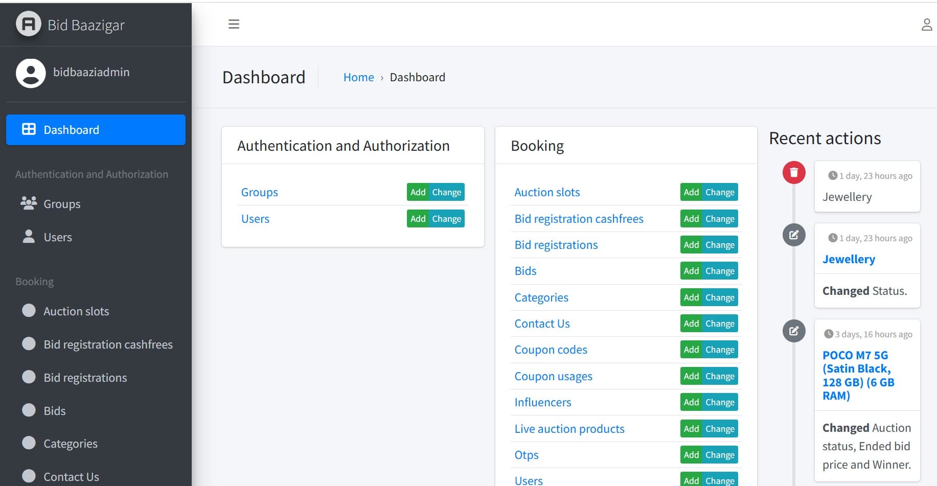 BidBaaziGar Admin Panel